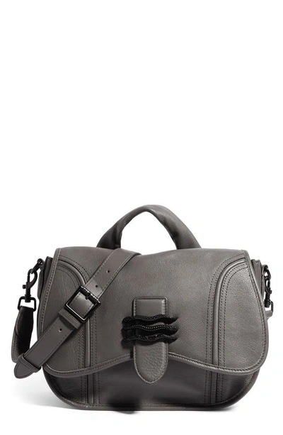 Shop Aimee Kestenberg Fierce & Fab Leather Saddle Bag In Glacier Grey