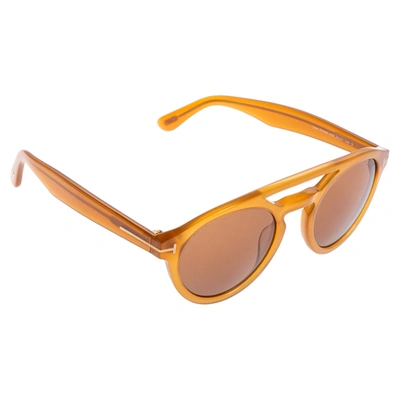 Pre-owned Tom Ford Brown Acetate Tf537 Clint Sunglasses | ModeSens