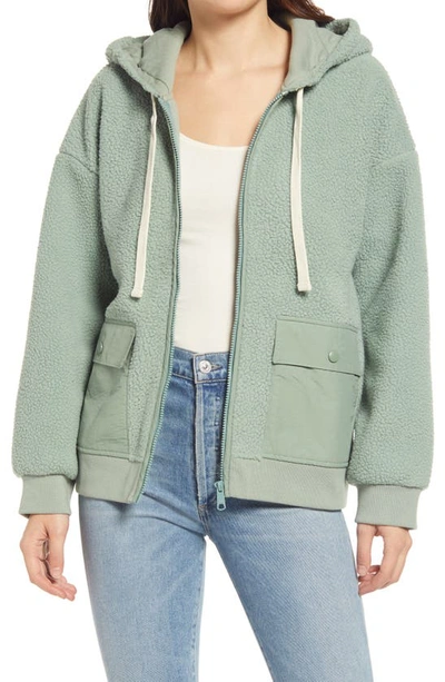 NEW Madewell (Re)sourced Fleece Hooded Zip Jacket, outlet M, NB514