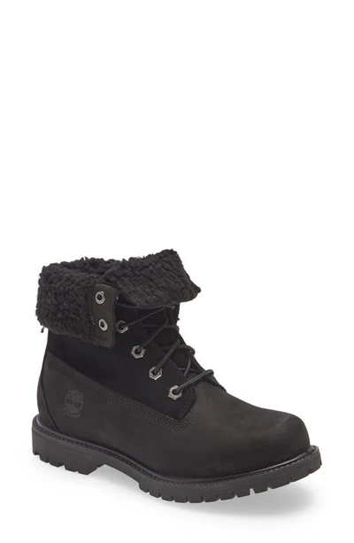 Timberland Authentics Teddy Fleece Suede Boot In Black ModeSens