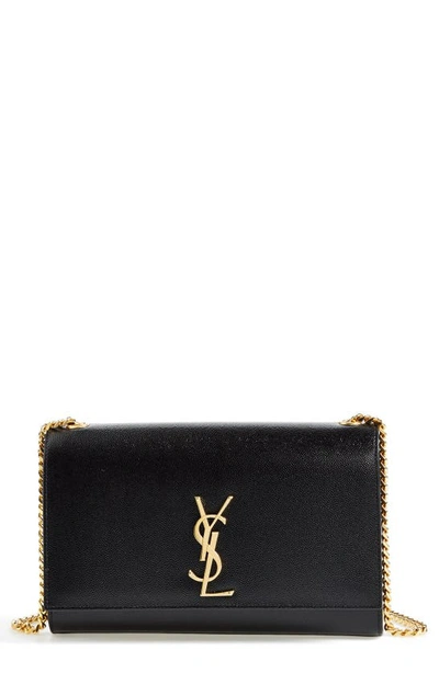 Shop Saint Laurent Medium Kate Leather Chain Shoulder Bag In Noir