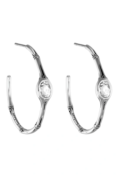 Shop John Hardy 'batu Bamboo' Medium Hoop Earrings In Silver