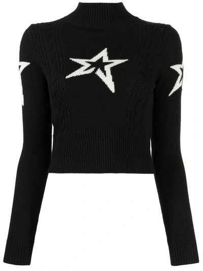 Shop Perfect Moment Logo-print Mock Neck Sweater In Black