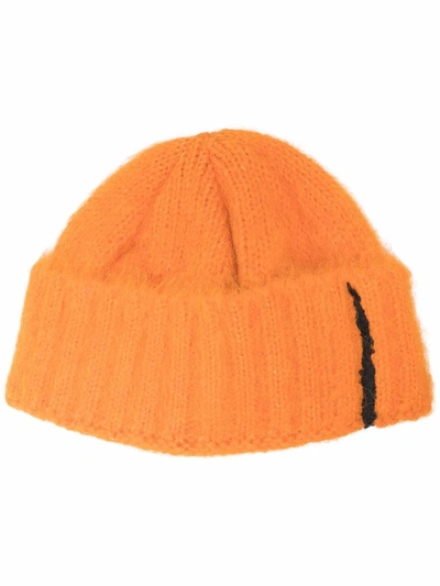 Shop Ader Error Rivington Wool-blend Beanie In Orange