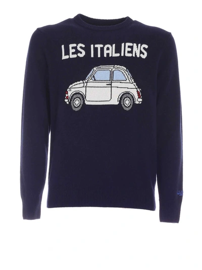 Shop Mc2 Saint Barth Heron X Fiat 500 Sweater In Blue