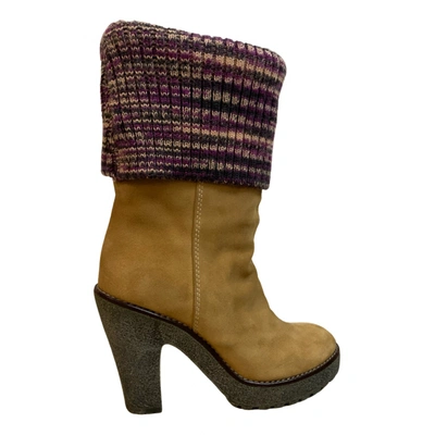 Pre-owned Missoni Ankle Boots In Camel