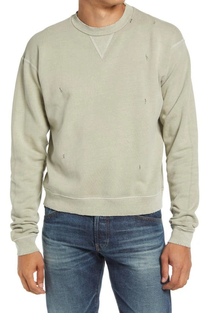 Shop John Elliott Folsom Ripped Crewneck Sweatshirt In Vintage Surplus