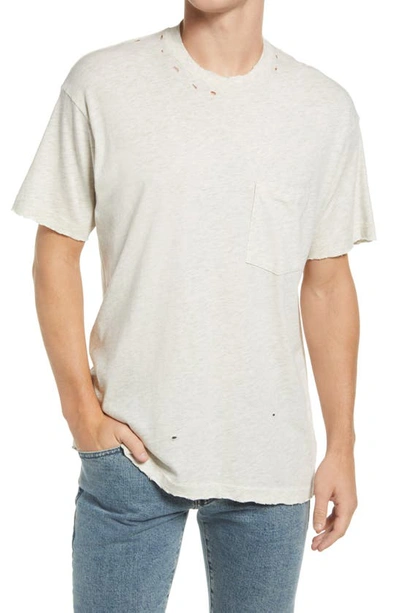 Shop John Elliott Folsom Ripped Pocket T-shirt In Vintage Heather Grey