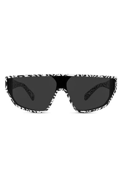 Shop Celine 143mm Flattop Sunglasses In Black/ White / Smoke