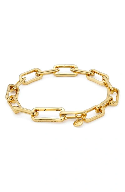 Shop Monica Vinader Alta Capture Charm Bracelet In Yellow Gold