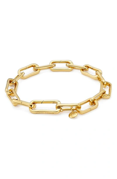 Monica Vinader Gold Plated Vermeil Silver Alta Capture Charm Bracelet In Yellow Gold