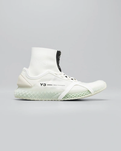Shop Y-3 Men's Mesh Sock 4d Continental-sole Runner Sneakers In White