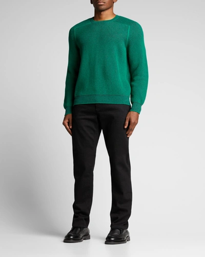 Shop Sease Men's Dinghy Reversible Ribbed Cashmere Sweater In Shamrock