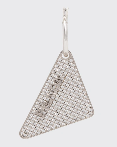 Shop Prada Crystal Logo Symbole Left Earring In F0t7o Cristal