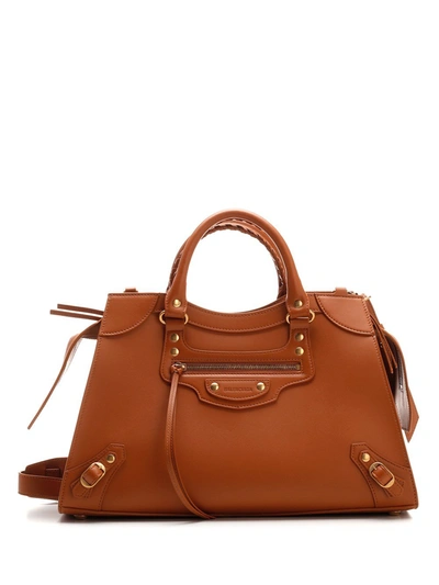 Shop Balenciaga Neo Classic City Handbag In Brown
