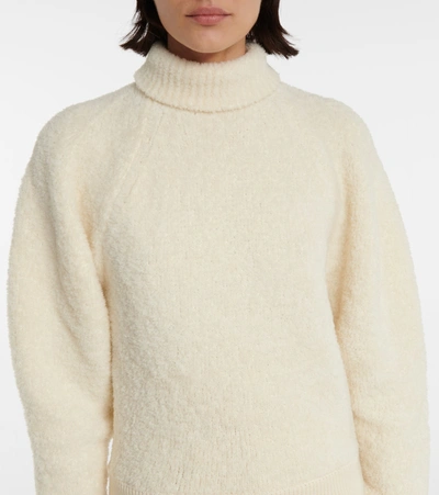 Shop Nanushka Miah Wool-blend Turtleneck Sweater In Ecru