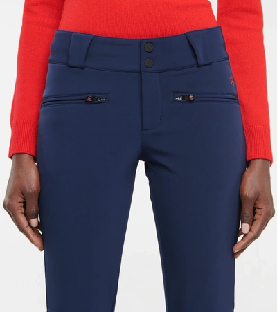 Shop Perfect Moment Aurora Flared Softshell Ski Pants In Navy