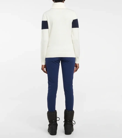 Shop Perfect Moment Schild Wool Turtleneck Sweater In Snow White