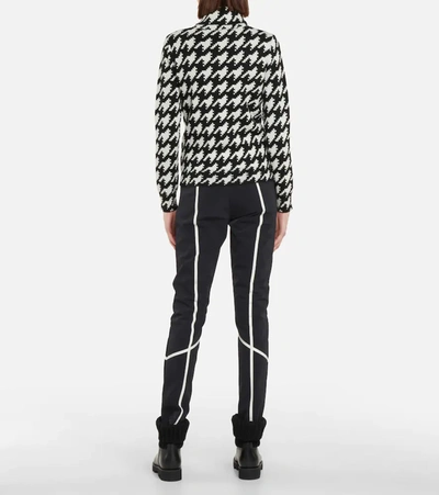 Shop Perfect Moment Vichy Wool Turtleneck Sweater In Houndstooth - Black/snow White