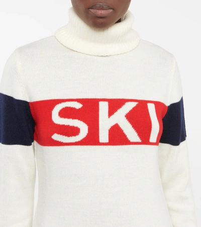 Shop Perfect Moment Schild Wool Turtleneck Sweater In Snow White