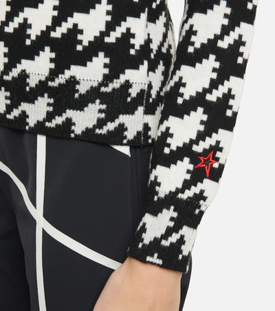 Shop Perfect Moment Vichy Wool Turtleneck Sweater In Houndstooth - Black/snow White