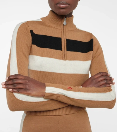 Shop Perfect Moment Mania Wool Turtleneck Sweater In Brown Sugar