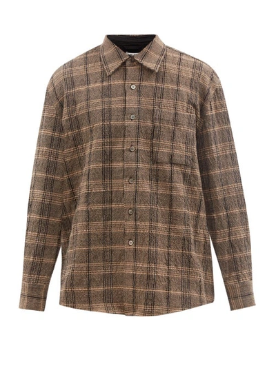 Xacus Orange Checked Plaid Cotton BD Legacy Shirt