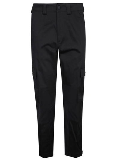 Shop Moncler Straight Leg Cargo Trousers In Black
