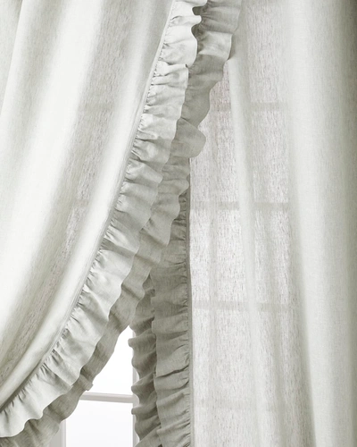 Shop Amity Home Two Basillo Linen Curtains In Seaglass