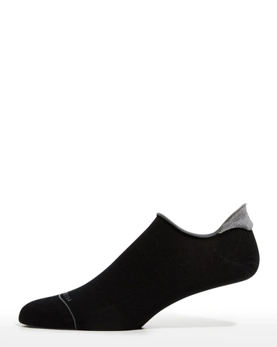 Marcoliani Men's No-show Sneaker Socks In Black Pattern