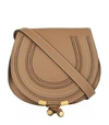 Chloé Marcie Small Leather Shoulder Bag In Nut