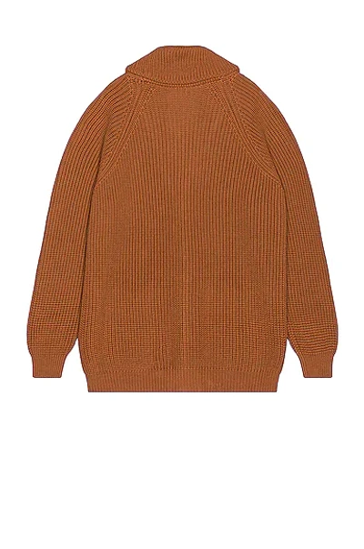 Shop Ghiaia Cashmere Marinaio Shall Collar Cardigan In Tobacco