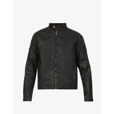 Shop Peregrine Basset Zipped Waxed-cotton Jacket In Black