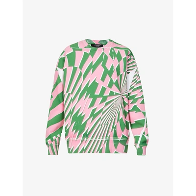 Shop Stella Mccartney Womens Multicolor X Ed Curtis Optical Geometric-print Cotton-jersey Sweatshirt Xs
