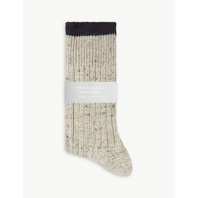 Shop Peregrine Men's Skiddaw Speckled-pattern Ribbed Wool-blend Socks