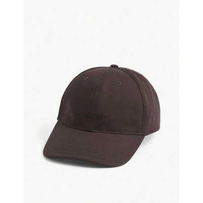 Shop Givenchy Mens Chocolate Logo-embroidered Canvas Cap