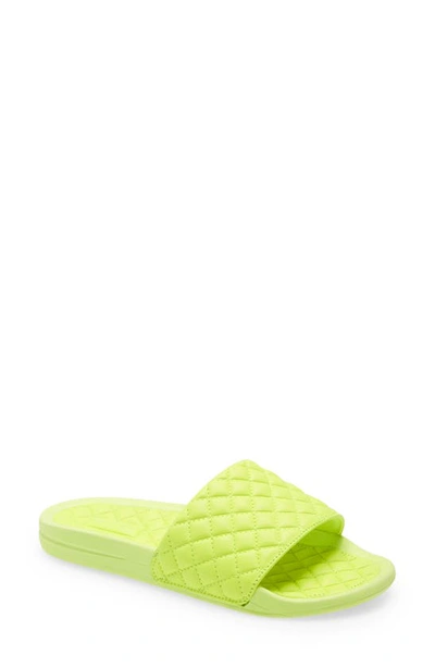 Shop Apl Athletic Propulsion Labs Lusso Quilted Slide Sandal In Bright Citrus