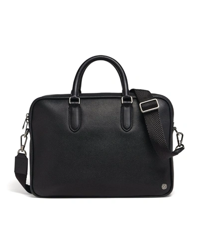 Shop Ermenegildo Zegna Leather Business Bag In Black