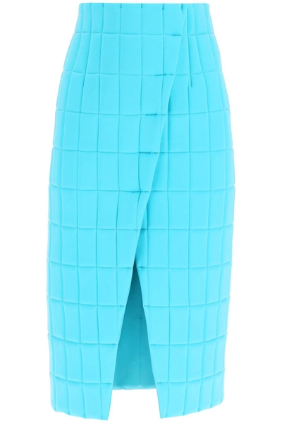Shop A.w.a.k.e. Mode Quilted Wrap Skirt In Light Blue
