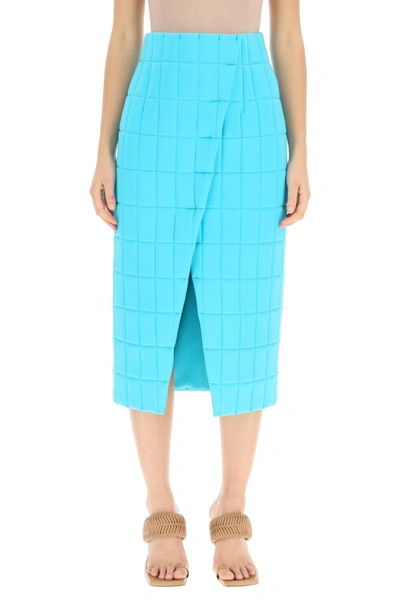 Shop A.w.a.k.e. Mode Quilted Wrap Skirt In Light Blue