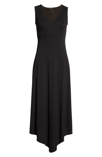 Shop Donna Karan Dkny Cascade Jersey Midi Dress In Black