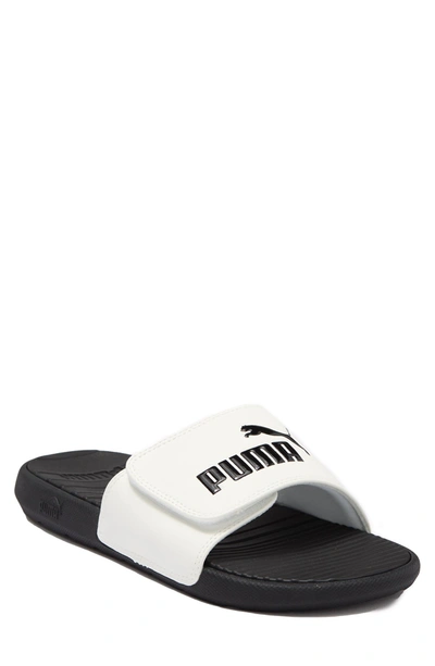Shop Puma Cool Cat Slide Sandal In Black-white-black