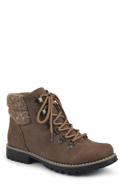 White Mountain Pathfield Lace-up Bootie In Cognac/ Suedette