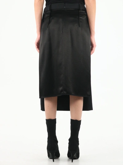 Shop Balenciaga Front Panel Skirt In Black