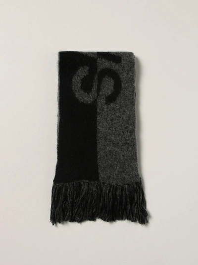 Shop Saint Laurent Wool Scarf In Black