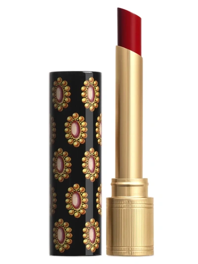 Shop Gucci Rouge De Beauté Brilliant Shine Glow And Care Lipstick In Red
