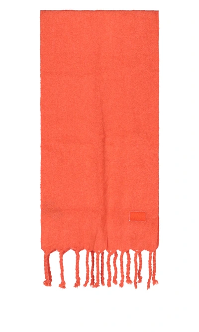 Shop Ader Error Tassel Detail Scarf In Orange