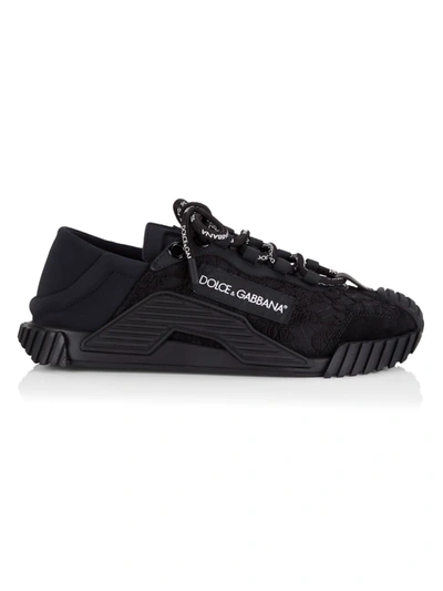 Shop Dolce & Gabbana Ns1 Lace Sneakers In Nero