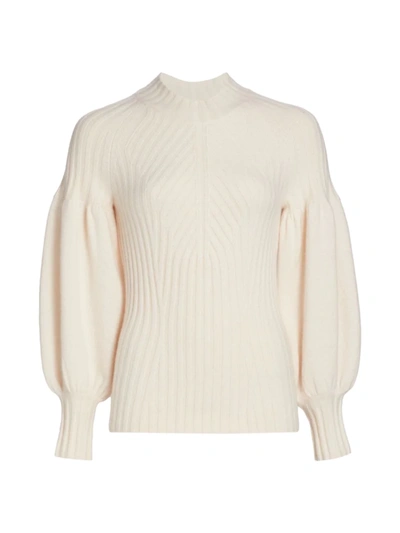 Shop Zimmermann Concert Ribbed Cashmere Sweater In Cream