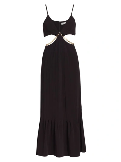 Shop Jonathan Simkhai Women's Ayla Cut Out Chain Maxi Dress In Black